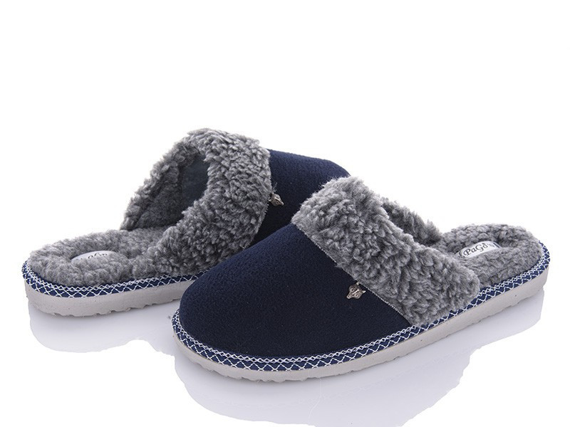 Тапочки чоловічі закриті утеплені для дому, лазні та сауни PaGo сині Одеса - фото 4