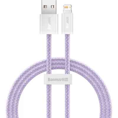 Дата кабель USB 2.0 AM to Lightning 1.0m 2.4A purple Baseus (CALD000405) Винница