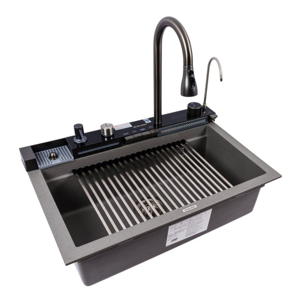 VALESO Гранітна мийка VALESO IRENA 6846 матова Сірий мусон Киев - изображение 3