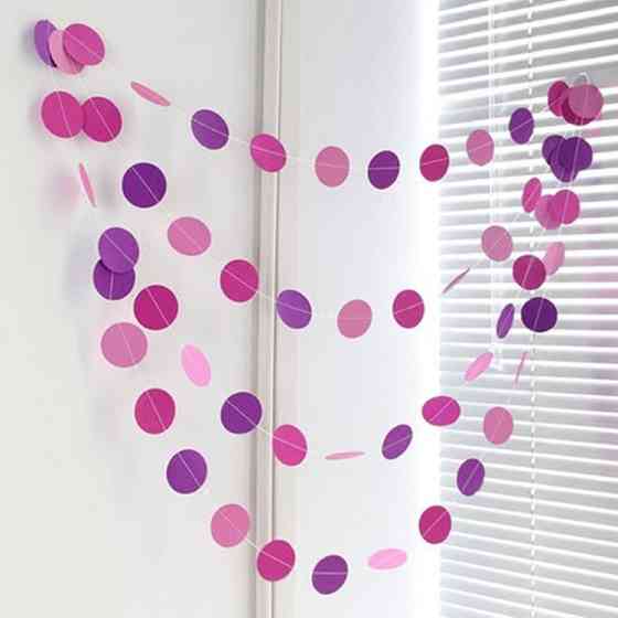 Гирлянда из кружочков на стену 4 м разноцветный Киев