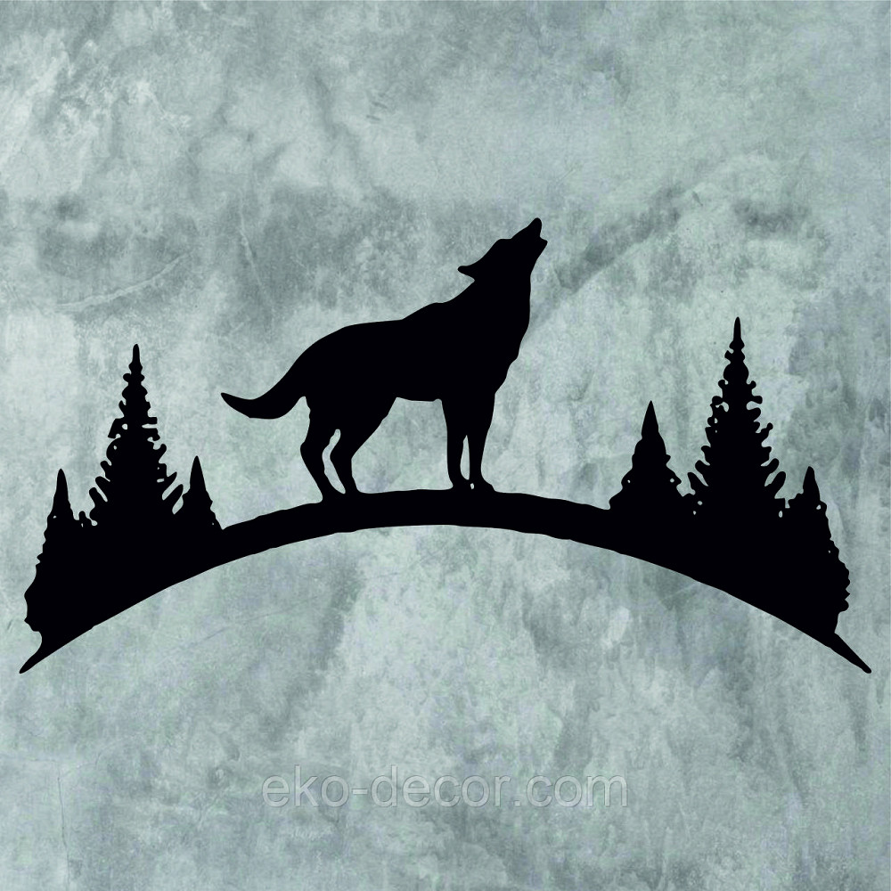 Декоративне настінне Панно «Вовк», Декор на стіну 110*58 см, Чорний Київ - фото 5