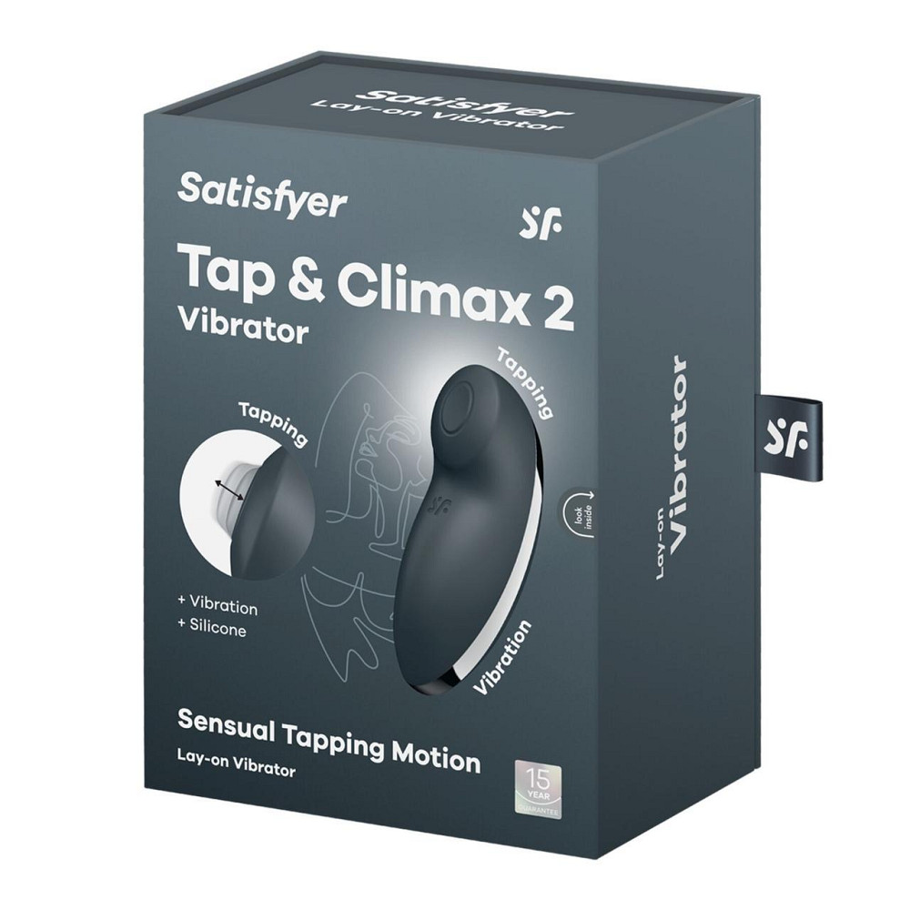 Вібростимулятор-пульсатор Satisfyer Tap & Climax 2 Grey, ефект постукування пальцем Sex Aura Київ - фото 7