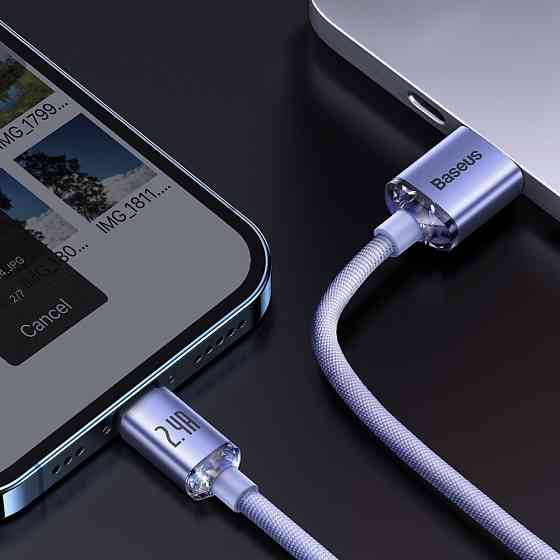 Кабель Baseus Crystal Shine Series Lightning 2.4A 1.2м блакитний Львів