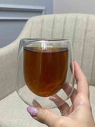 Піала чашка подвійне скло Olens "Янтарний Умка" 250 мл бурштиновий Київ