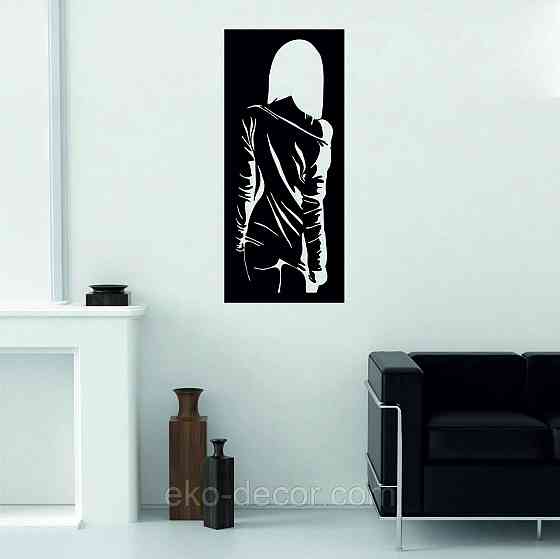 Декоративное настенное Панно «Силуэт женщины», Декор на стену 110*48 см, Черный Киев