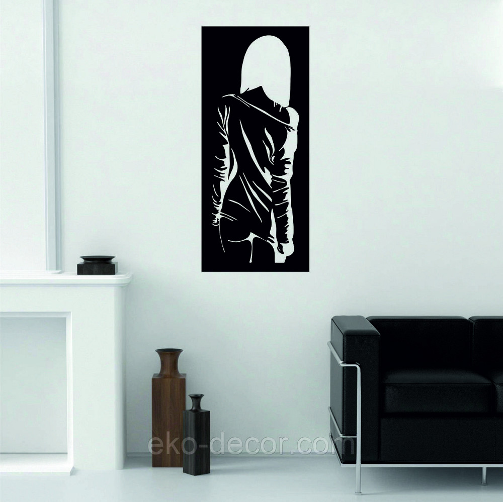 Декоративне настінне Панно «Сілует жінки», Декор на стіну 110*48 см, Чорний Київ - фото 1
