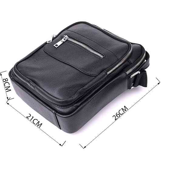 Стильная вертикальная сумка для мужчин из натуральной кожи Vintage sale_15113 Черный Киев