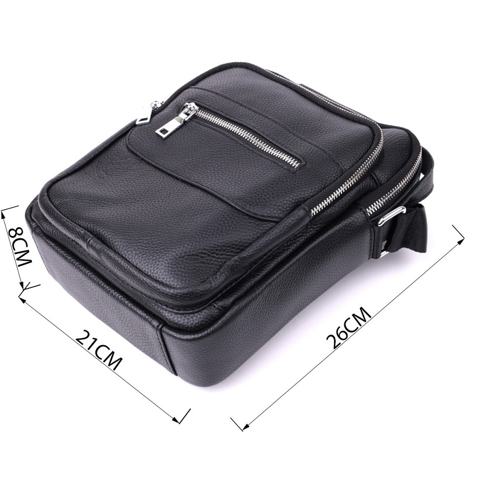 Стильная вертикальная сумка для мужчин из натуральной кожи Vintage sale_15113 Черный Киев - изображение 3