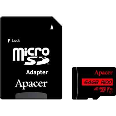 Карта пам&apos;яті Apacer 64GB microSD class 10 UHS-I V10 A1 (AP64GMCSX10UB-R) Вінниця