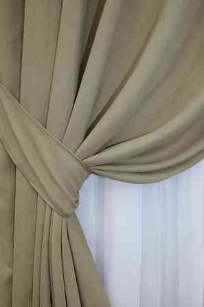 Комплект готовых штор VR-Textil Микровелюр SPARTA № 1196ш Бежевый 150х290 см 2 шт (33-0019) Киев