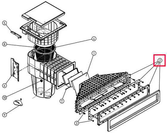 Комплект прокладок, фланца, декора X-Line для скиммера Hayward X-Pro 600, белый Киев