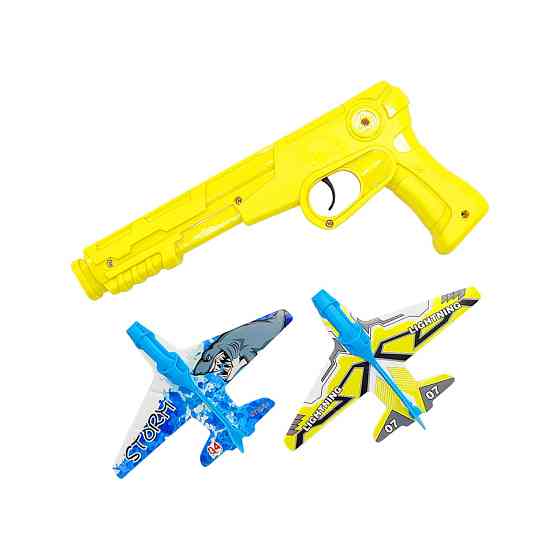 Літак-запускалка "Пістолет" Bambi 77177 Жовтий Вінниця