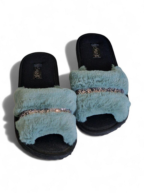 37р - 23.5 см Женские тапочки открытые меховые паго мурена мех Одесса - изображение 2