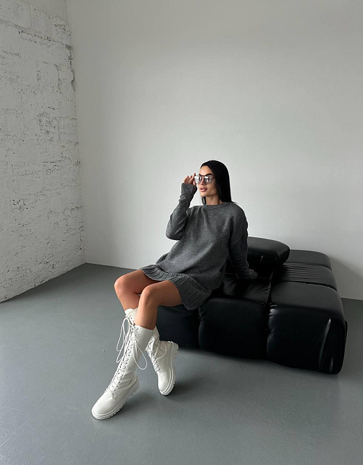 Женский трендовый костюм юбка плиссе с высокой талией + оверсайз свитер Одесса - изображение 7