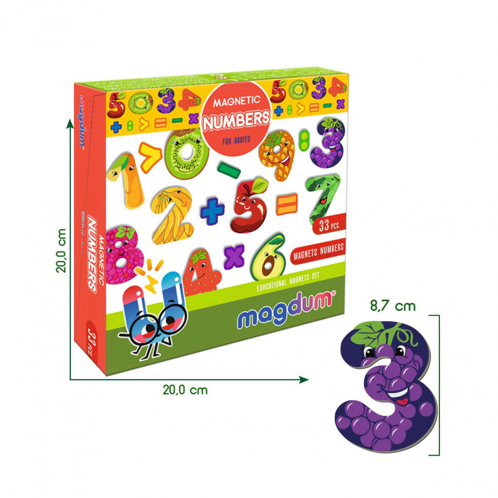 Детский набор магнитов Цифры ML4031-38 EN Винница - изображение 2