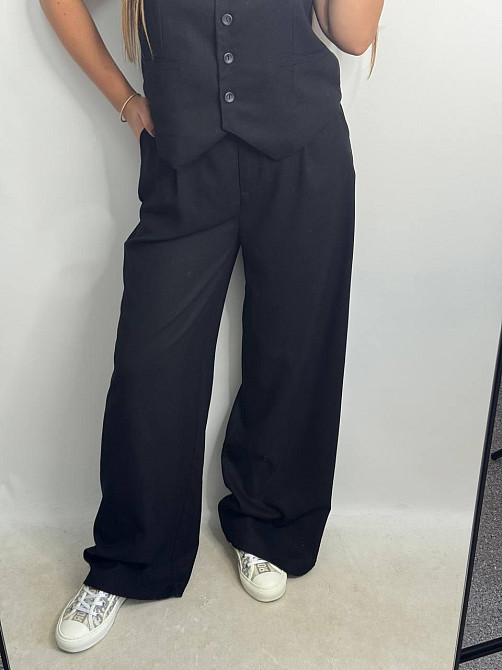 Льняной костюм-тройка в классическом стиле Черный XS-S Харьков - изображение 2