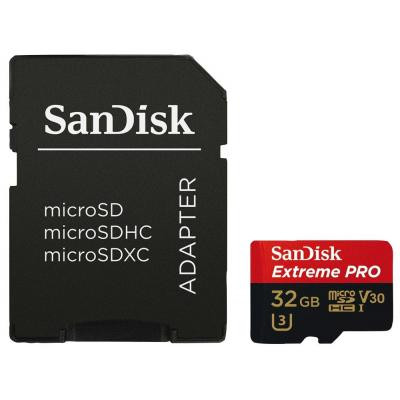 Карта памяти SanDisk 32GB microSD class 10 V30 A1 UHS-I U3 4K Extreme Pro (SDSQXCG-032G-GN6MA) Винница - изображение 1