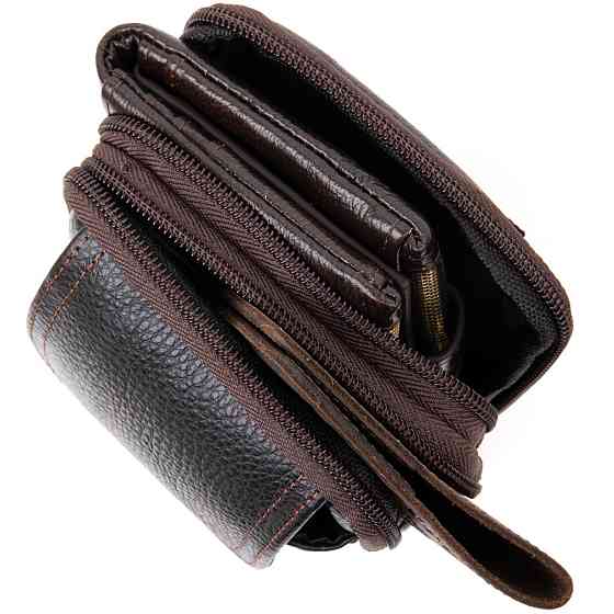 Сумка унісекс на пояс на два відділення Vintage 20427 Коричнева Київ