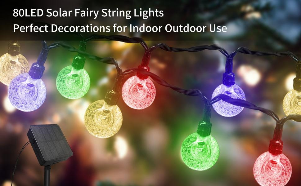 Вулична гірлянда на сонячній батареї RGB 80led 14м YzzYzz Луцьк - фото 1