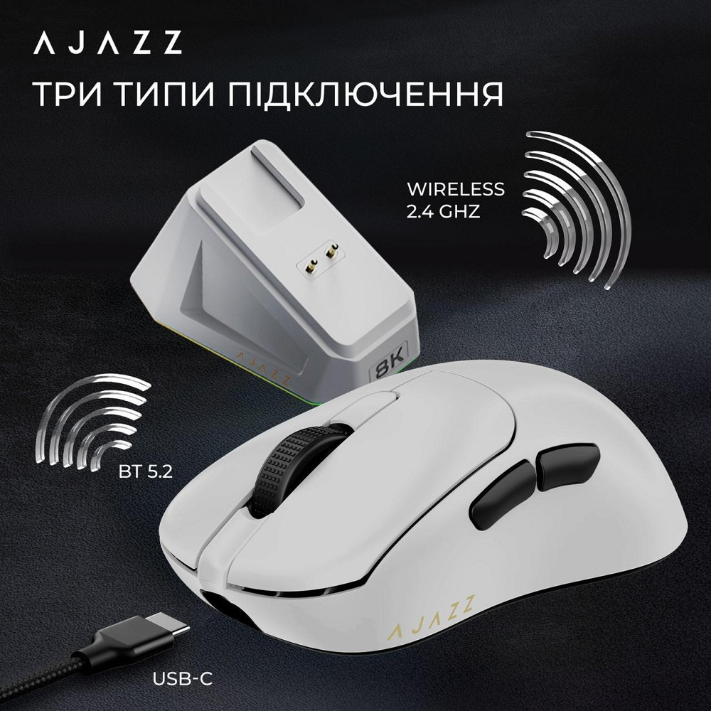 Миша бездротова Ajazz AJ179Pro White (AJ179-PRO-W) ( Білий ) Харьков - изображение 4