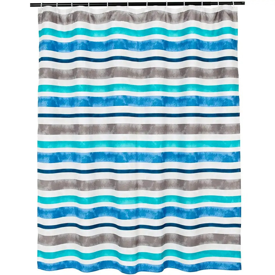 Шторка для ванны из полиэстера водонепроницаемая Bathlux 180x180 см с кольцами, занавеска для ванной комнаты Каменец-Подольский - изображение 2