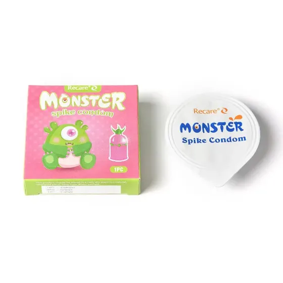 Насадка на член Recare Green Monster Spike Condom (презерватив с рядом шариков и усиками на кончике) Львов