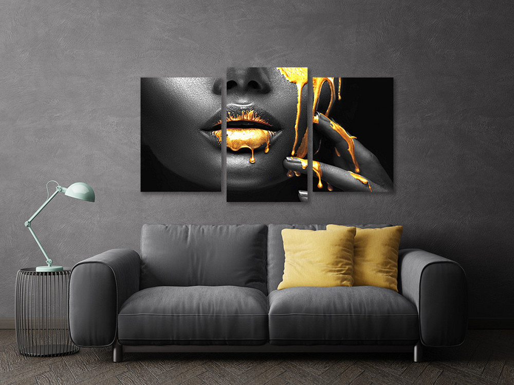 Модульная картина в гостиную / спальню Дівчина в золоті  Art-694_3 100x150 см Киев - изображение 3