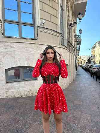 Женское мини платье в цветочном принте с имитацией корсета софт Одесса