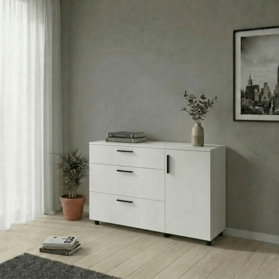 Комод Doros Торн Білий 3Ш/1Д 135х51.6х80 (DRS-012104) Львів