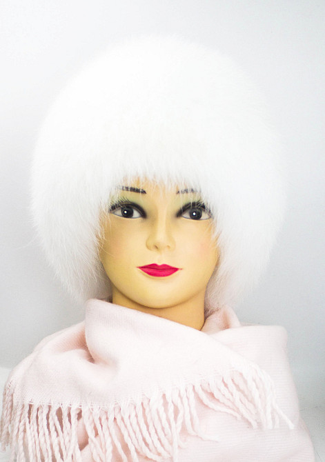 Шапка хутряна жіноча сніп Анастасія Білий Харків - фото 1