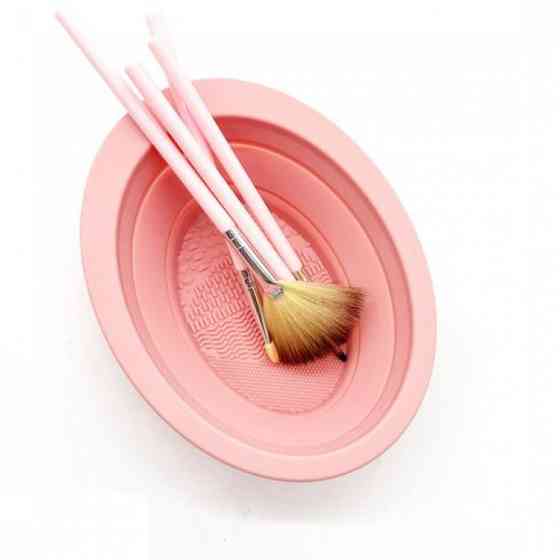 Ванночка для мойки кисточек макияжа складная (розовый) Винница