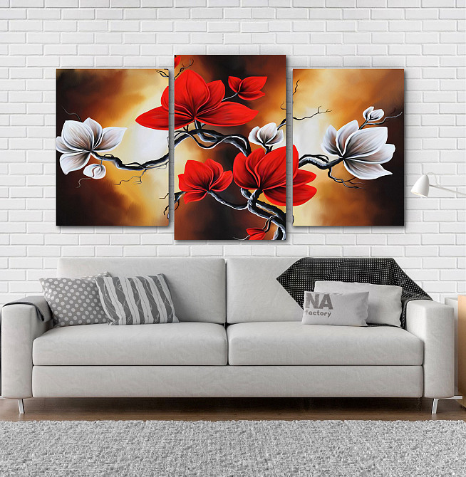 Модульная картина Абстракция Цветы Art-156_3 Киев - изображение 2