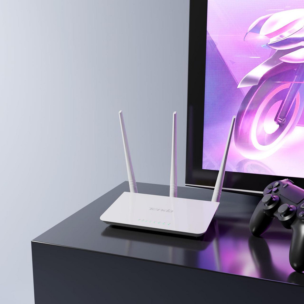 Маршрутизатор Wi‑Fi Tenda F3 N300 300 Мбіт/с 2.4 ГГц 3 LAN порти 3×5dBi антени белый гостьевой режим Киев - изображение 4