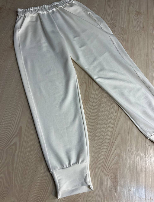 Брюки жіночі LSK 5539 спортивні джогери на манжеті з кишенями білі, білий, M Київ - фото 7