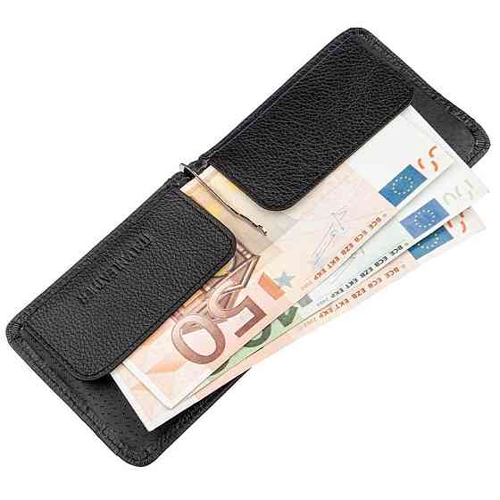 Чоловічий зажим з кишенями для карток ST Leather 18940 Чорний Київ