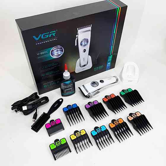 Машинка для різних стрижок акумуляторна, Професійний тример з насадками, Миюча машинка для стрижки HV-79 Львів