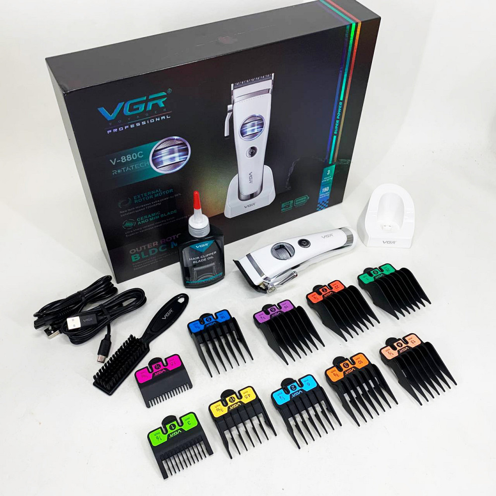 Машинка для різних стрижок акумуляторна, Професійний тример з насадками, Миюча машинка для стрижки HV-79 Львів - фото 4