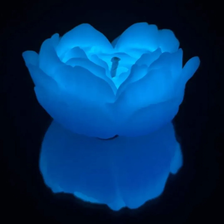 Низкотемпературная БДСМ-свеча в форме розы GlowKink, люминесцентная, L, 62 г, голубая Sex Aura Киев - изображение 1