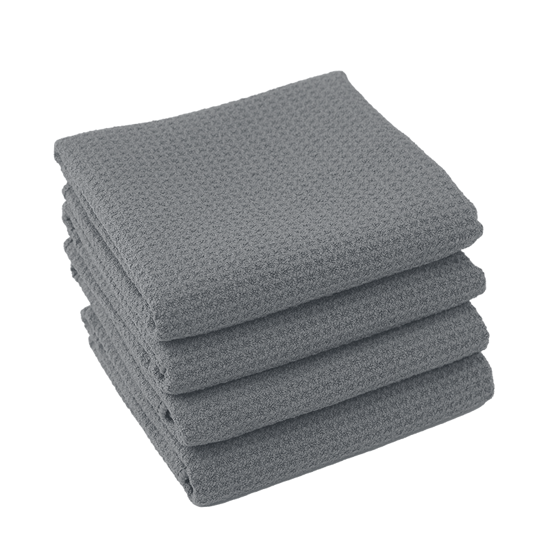 Набір 4 кухонні вафельні рушники Aquarius мікрофібра 40 х 60 см Сірий - М'які Суперпоглинаючі Буча - фото 1