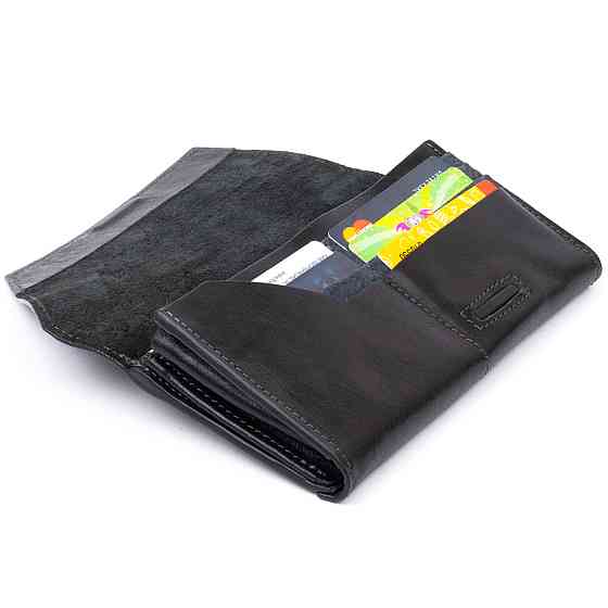 Горизонтальный клатч глянцевый на магните GRANDE PELLE 11316 Черный Киев