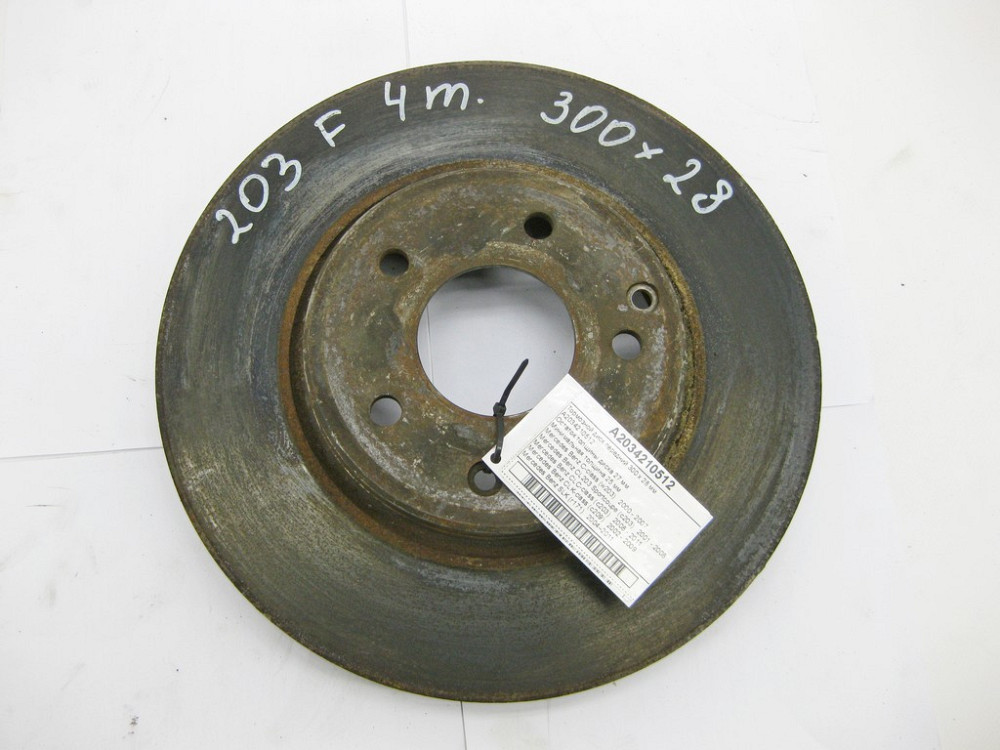 Mercedes-Benz  A2034210512 Гальмівний диск передній 300х28мм C-Class W203 CL Sportcoupe C203 CLK C209 SLK R171 Одесса - изображение 1