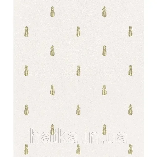 Шпалери вінілові на флізеліні Rasch Clasik 0,53х10 ананаси золотисті на бежевому Київ - фото 2