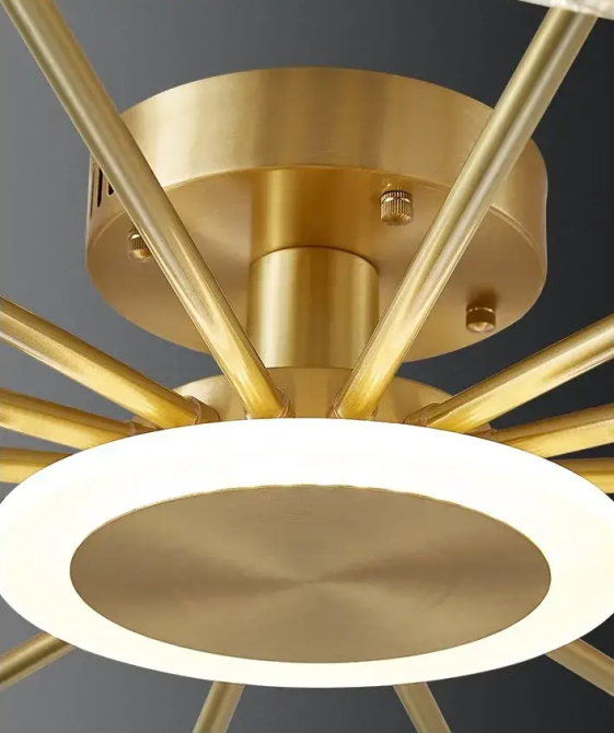 Світлодіодна люстра Нептун 8810-B (Золота) на 8+1 плафонів Вінниця - фото 3