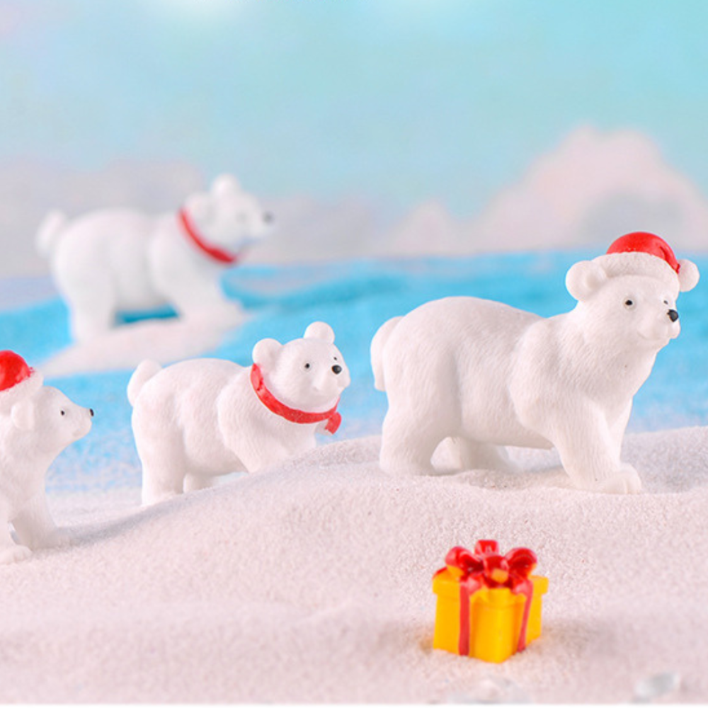 Набор Новогодних  фигурок Белые мишки для мини-сада, флорариума, микроландшафта, кашпо, миниатюры Одесса - изображение 2