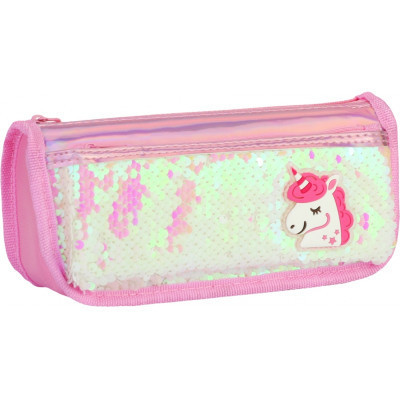 Пенал Cool For School 2 отделения с пайетками и аппликацией Белый (CF5949-white) Винница - изображение 1