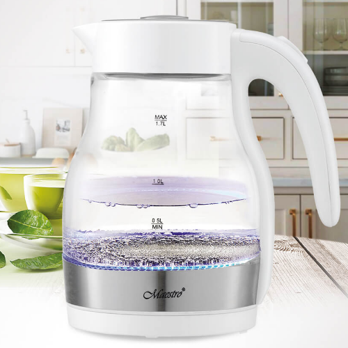 Електрочайник 1,7л 2000W скло (диск) білий MR-061-WHITE Maestro Житомир