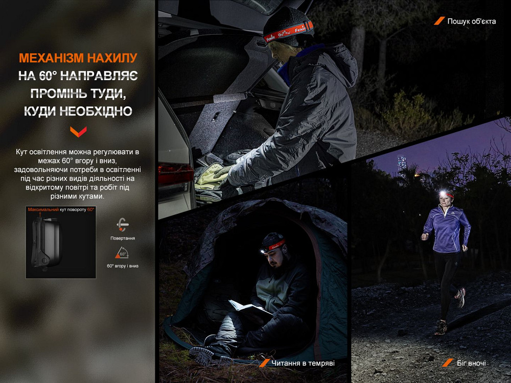 Ліхтар налобний Fenix HL16 AAA чорний Київ - фото 14