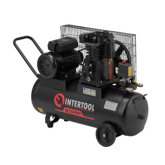 Компресор, 50 л, 1,8 кВт, 220 В, 10 атм, 250 л/хв, 80 дБ INTERTOOL PT-0011 Київ