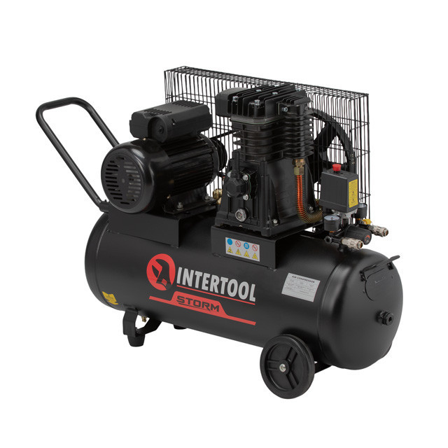 Компресор, 50 л, 1,8 кВт, 220 В, 10 атм, 250 л/хв, 80 дБ INTERTOOL PT-0011 Київ - фото 2