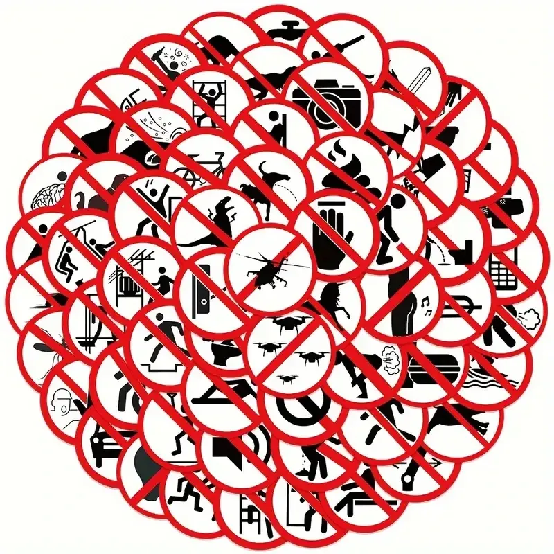 Смішні наліпки із заборонними знаками – набір 62 шт Київ - фото 2